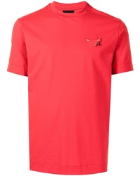 rotes T-Shirt mit einem Rundhalsausschnitt von Emporio Armani