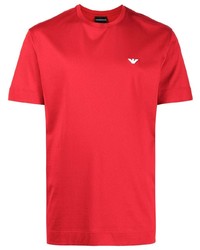 rotes T-Shirt mit einem Rundhalsausschnitt von Emporio Armani