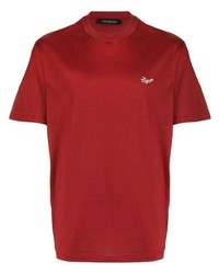 rotes T-Shirt mit einem Rundhalsausschnitt von Ermenegildo Zegna