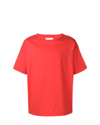rotes T-Shirt mit einem Rundhalsausschnitt von Facetasm