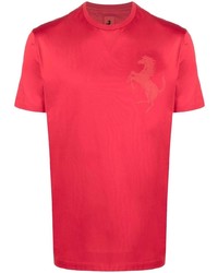 rotes T-Shirt mit einem Rundhalsausschnitt von Ferrari