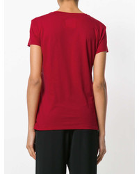 rotes T-Shirt mit einem Rundhalsausschnitt von Valentino