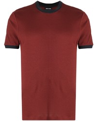 rotes T-Shirt mit einem Rundhalsausschnitt von Giorgio Armani