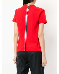 rotes T-Shirt mit einem Rundhalsausschnitt von Thom Browne