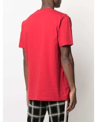 rotes T-Shirt mit einem Rundhalsausschnitt von Off-White