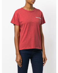 rotes T-Shirt mit einem Rundhalsausschnitt von rag & bone/JEAN