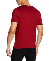rotes T-Shirt mit einem Rundhalsausschnitt von Jack & Jones