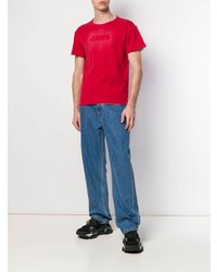 rotes T-Shirt mit einem Rundhalsausschnitt von Calvin Klein 205W39nyc