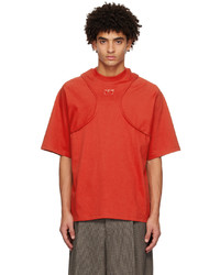 rotes T-Shirt mit einem Rundhalsausschnitt von Jean Paul Gaultier