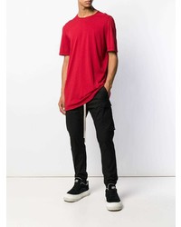 rotes T-Shirt mit einem Rundhalsausschnitt von Rick Owens DRKSHDW