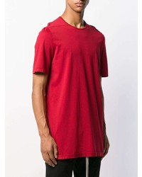 rotes T-Shirt mit einem Rundhalsausschnitt von Rick Owens DRKSHDW