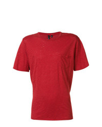 rotes T-Shirt mit einem Rundhalsausschnitt von Joe's Jeans