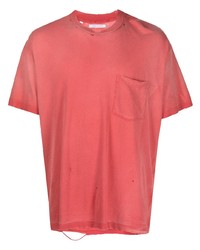 rotes T-Shirt mit einem Rundhalsausschnitt von John Elliott