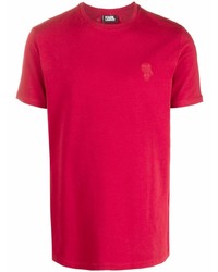 rotes T-Shirt mit einem Rundhalsausschnitt von Karl Lagerfeld