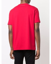 rotes T-Shirt mit einem Rundhalsausschnitt von Karl Lagerfeld