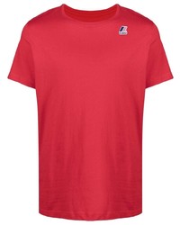 rotes T-Shirt mit einem Rundhalsausschnitt von Kway