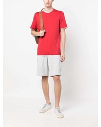 rotes T-Shirt mit einem Rundhalsausschnitt von Brunello Cucinelli