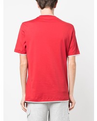 rotes T-Shirt mit einem Rundhalsausschnitt von Brunello Cucinelli