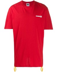 rotes T-Shirt mit einem Rundhalsausschnitt von Les Hommes Urban