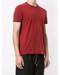 rotes T-Shirt mit einem Rundhalsausschnitt von Rick Owens