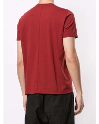 rotes T-Shirt mit einem Rundhalsausschnitt von Rick Owens