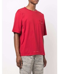 rotes T-Shirt mit einem Rundhalsausschnitt von Dolce & Gabbana