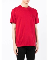 rotes T-Shirt mit einem Rundhalsausschnitt von Armani Exchange