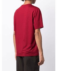 rotes T-Shirt mit einem Rundhalsausschnitt von Giorgio Armani