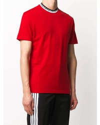 rotes T-Shirt mit einem Rundhalsausschnitt von Versace