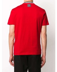 rotes T-Shirt mit einem Rundhalsausschnitt von Versace