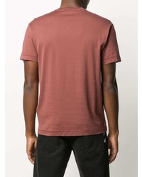 rotes T-Shirt mit einem Rundhalsausschnitt von Stone Island