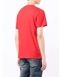 rotes T-Shirt mit einem Rundhalsausschnitt von Alexander McQueen