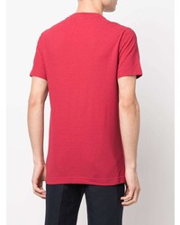 rotes T-Shirt mit einem Rundhalsausschnitt von Zanone