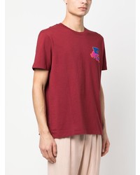 rotes T-Shirt mit einem Rundhalsausschnitt von Etro