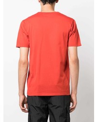 rotes T-Shirt mit einem Rundhalsausschnitt von C.P. Company