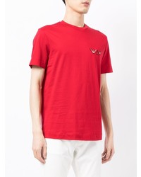 rotes T-Shirt mit einem Rundhalsausschnitt von Emporio Armani