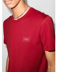 rotes T-Shirt mit einem Rundhalsausschnitt von Dolce & Gabbana