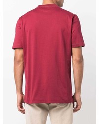 rotes T-Shirt mit einem Rundhalsausschnitt von Brunello Cucinelli