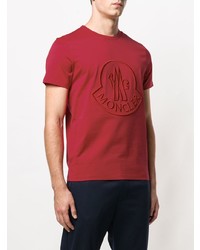 rotes T-Shirt mit einem Rundhalsausschnitt von Moncler