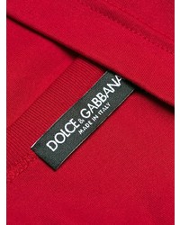 rotes T-Shirt mit einem Rundhalsausschnitt von Dolce & Gabbana