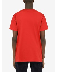 rotes T-Shirt mit einem Rundhalsausschnitt von Dolce & Gabbana