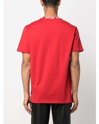 rotes T-Shirt mit einem Rundhalsausschnitt von Philipp Plein