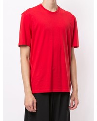 rotes T-Shirt mit einem Rundhalsausschnitt von Y-3