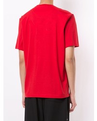 rotes T-Shirt mit einem Rundhalsausschnitt von Y-3