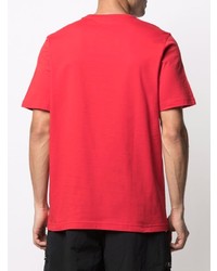 rotes T-Shirt mit einem Rundhalsausschnitt von adidas