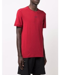 rotes T-Shirt mit einem Rundhalsausschnitt von Ea7 Emporio Armani