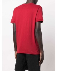 rotes T-Shirt mit einem Rundhalsausschnitt von Ea7 Emporio Armani