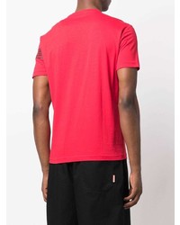 rotes T-Shirt mit einem Rundhalsausschnitt von Ea7 Emporio Armani