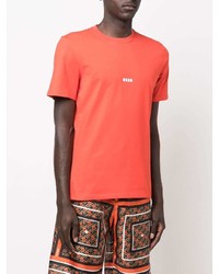 rotes T-Shirt mit einem Rundhalsausschnitt von MSGM