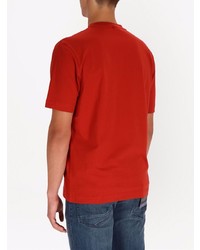 rotes T-Shirt mit einem Rundhalsausschnitt von BOSS HUGO BOSS